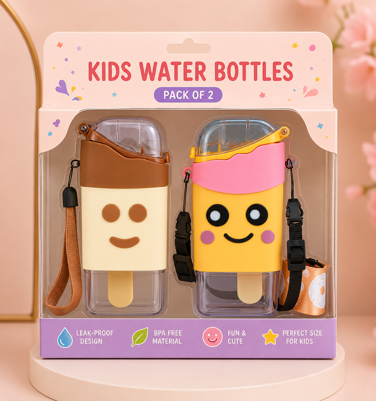 ICECREAM WATER BOTTLE - PAIR