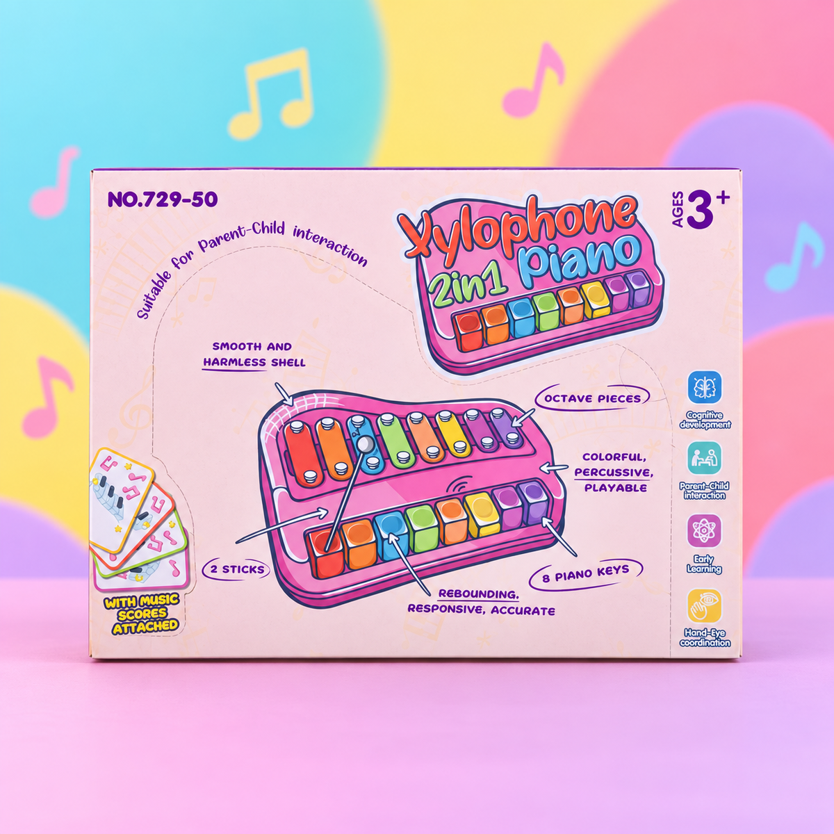 2-in-1 Kids Xylophone and Piano Musical Toy