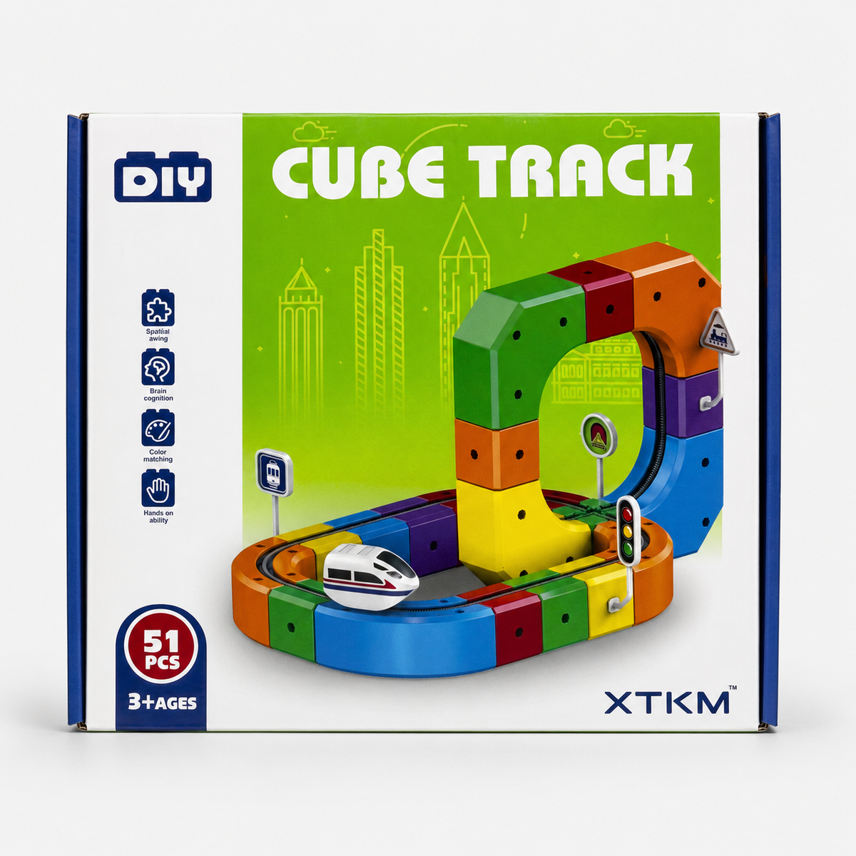 DIY TRAIN CUBE TRACK - 51 PCS