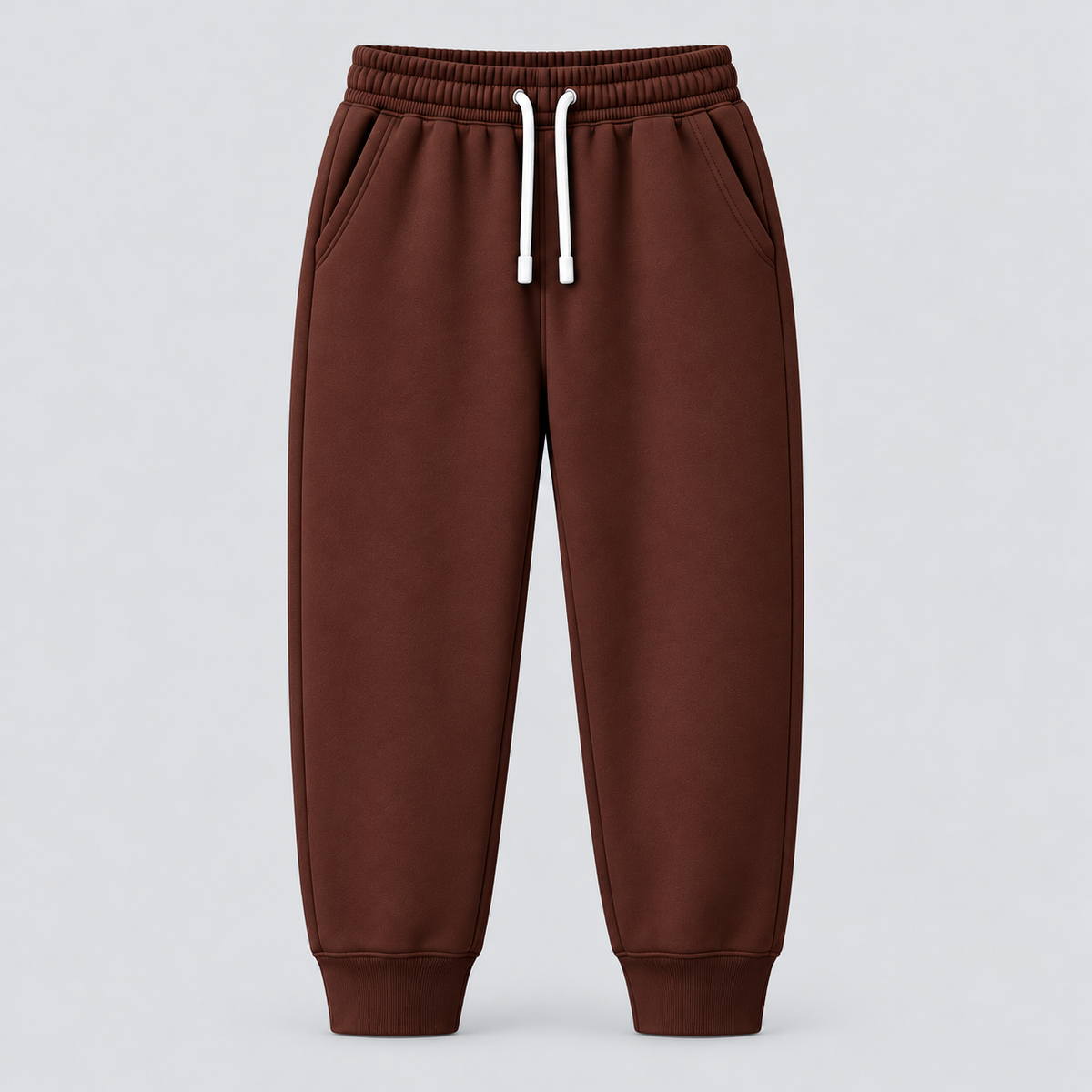 Classic Colorblock Hoodie Tracksuit – White & Chocolate Brown