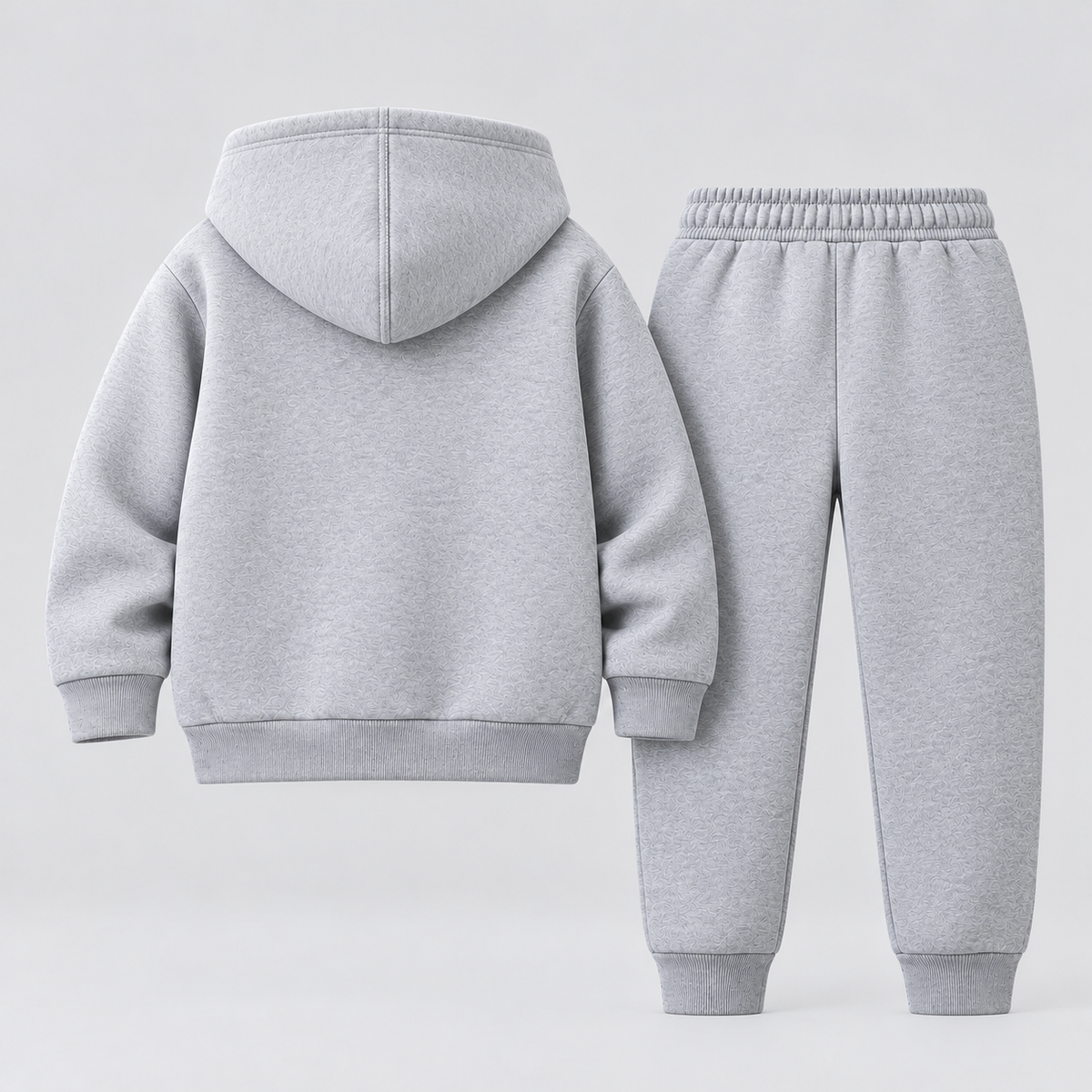 Kidaura Essential Textured Hoodie Tracksuit – Light Grey