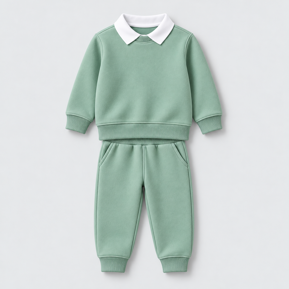 Kidaura Classic Polo Collar Tracksuit – Sage Green