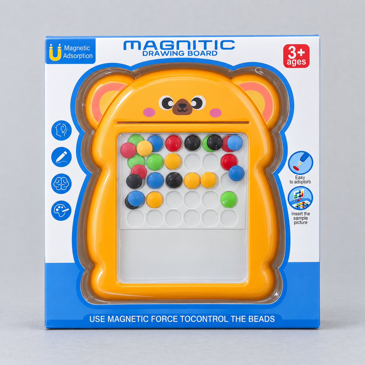 Bear Magnetic Drawing Board with Colourful Beads