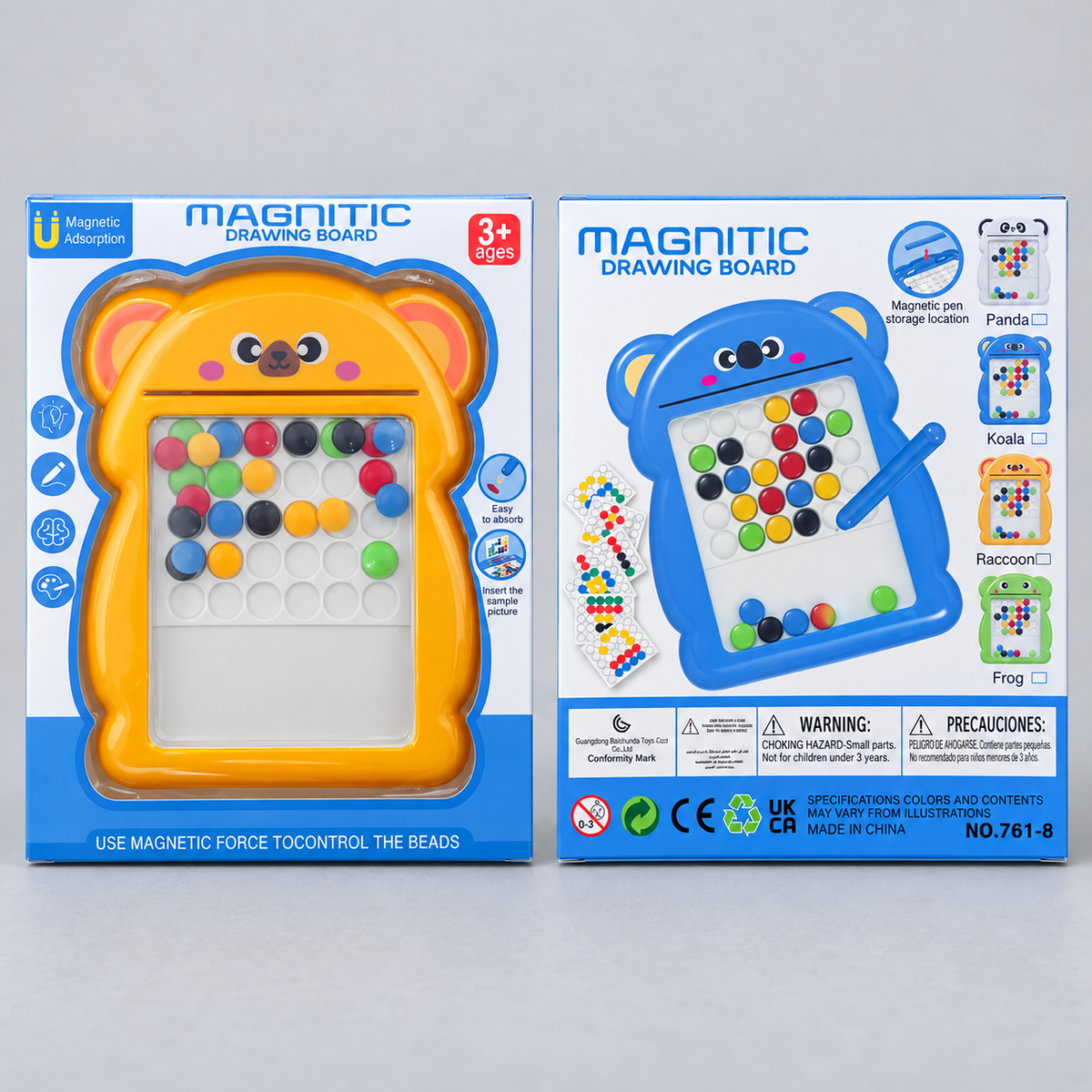 Bear Magnetic Drawing Board with Colourful Beads