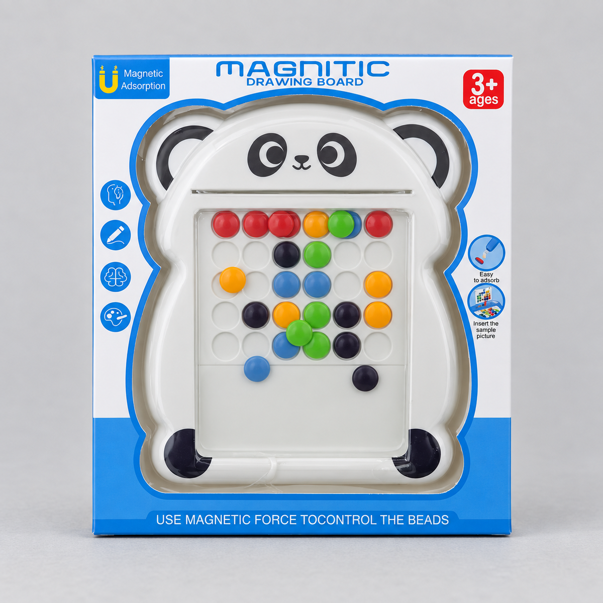 Panda Magnetic Drawing Board with Colourful Beads