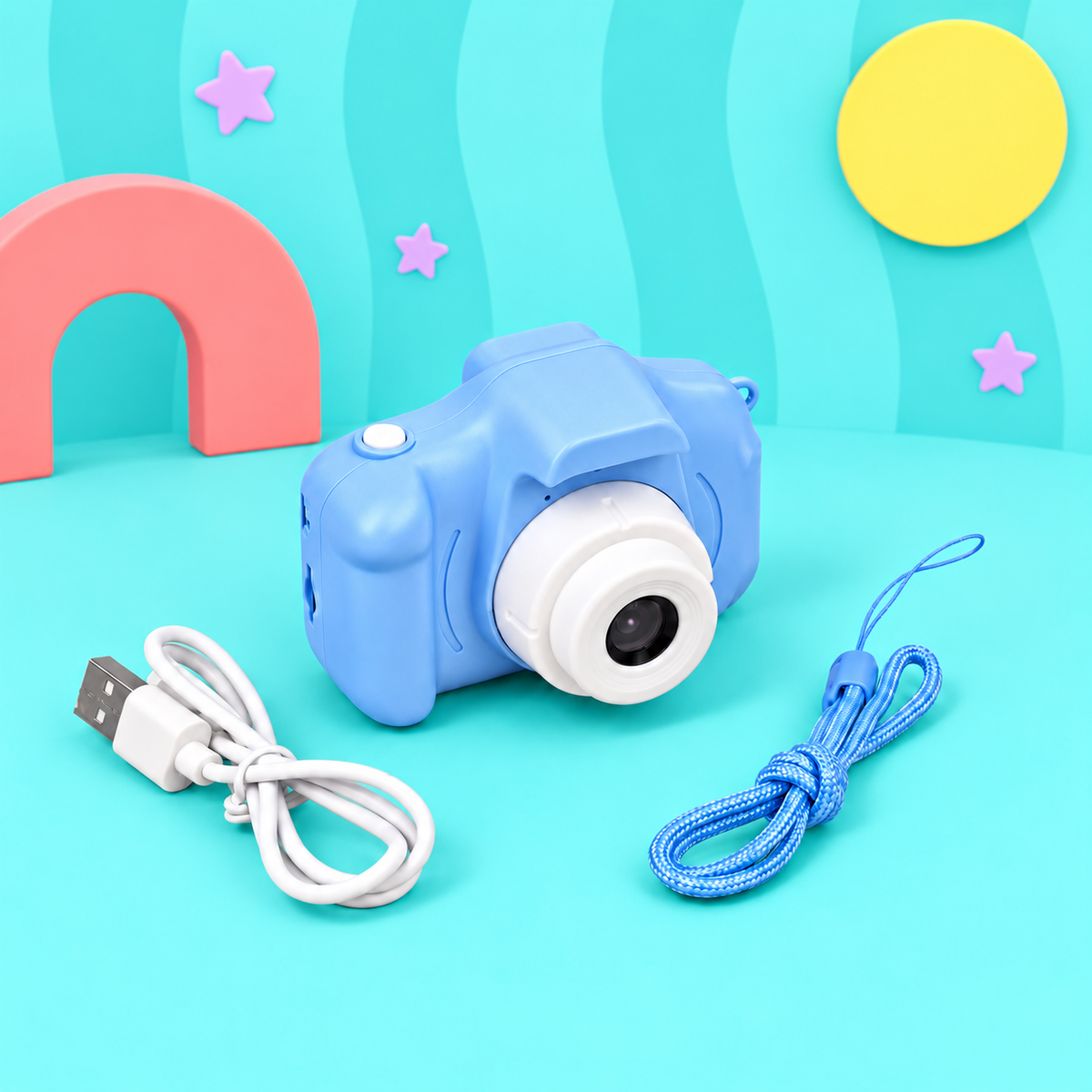 Digital Camera with USB Charging Cable & Strap