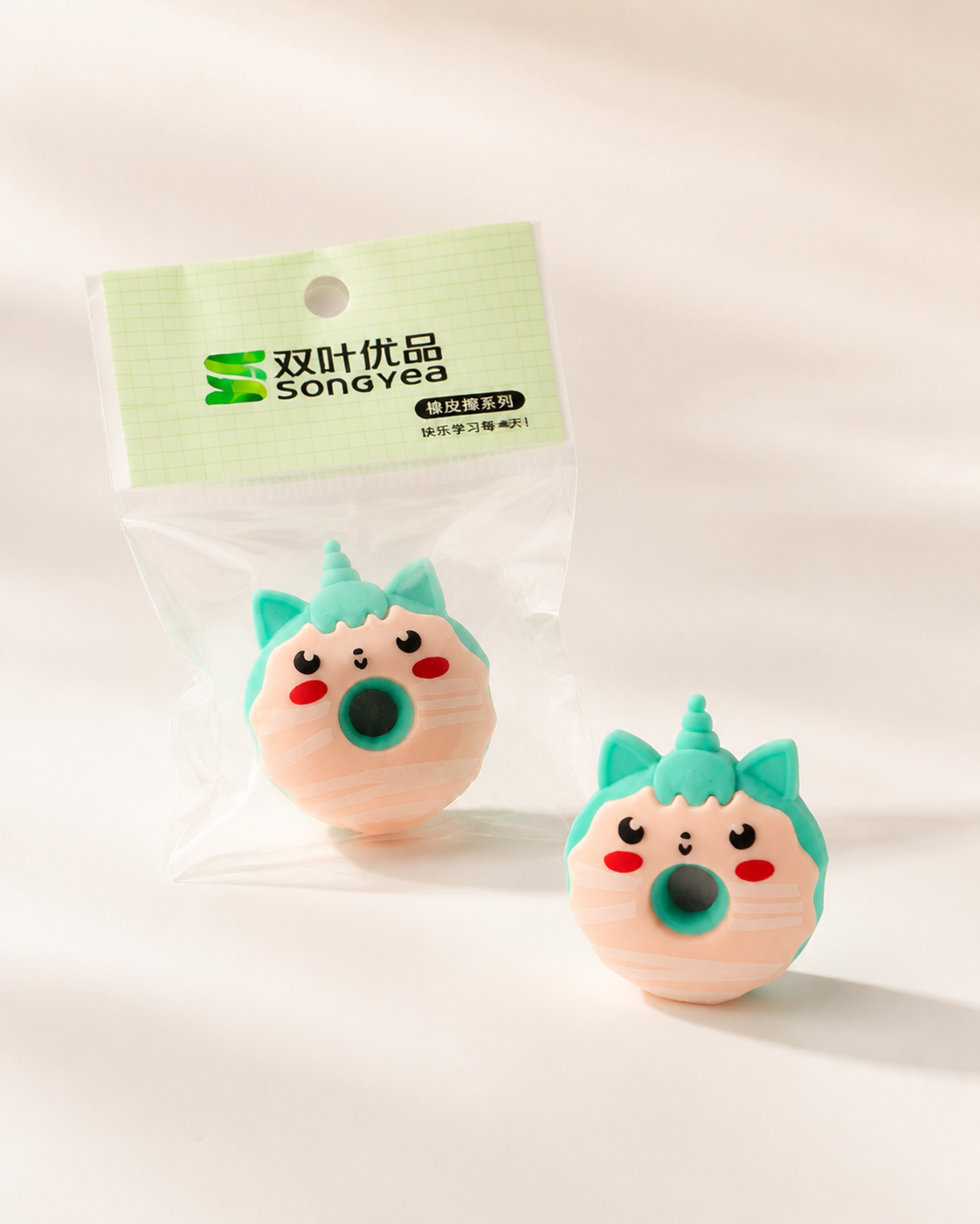 Cute Unicorn Cat Donut Eraser