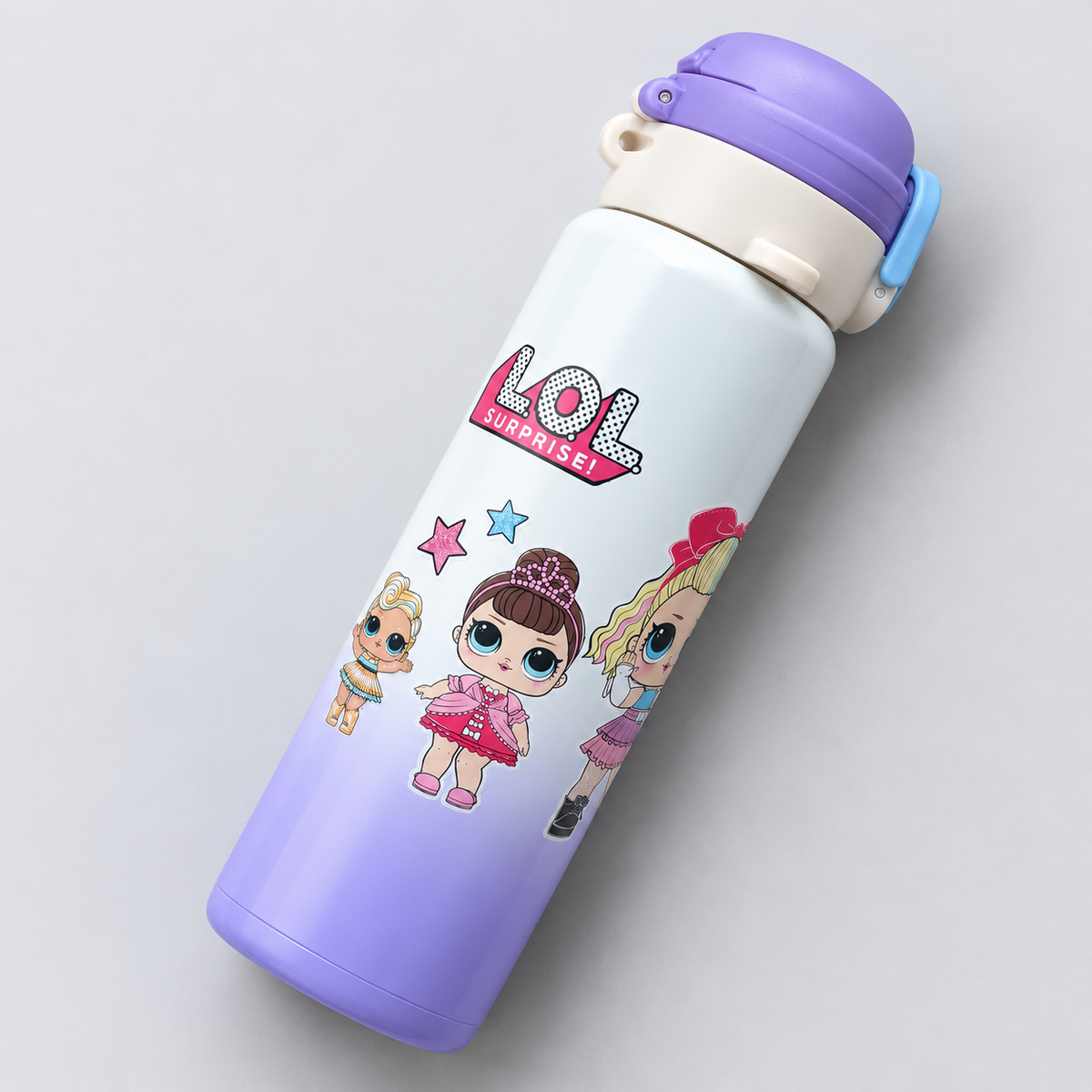LOL Surprise Kids Water Bottle – Purple & White