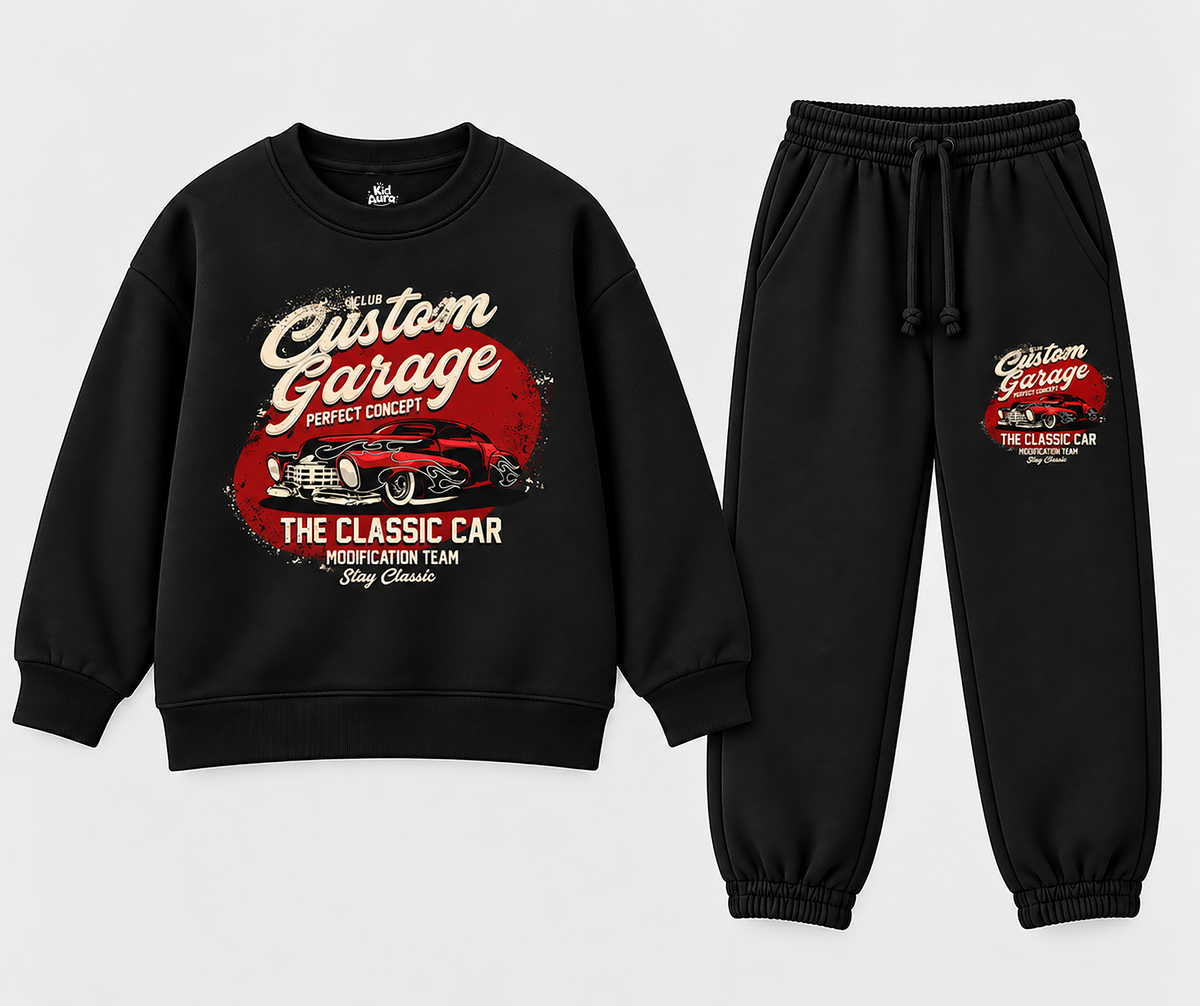 Custom Garage Classic Car Tracksuit – Black
