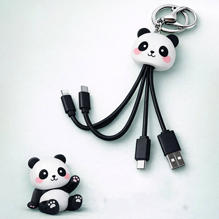 3 in 1 Retractable Charging Cable Panda Design