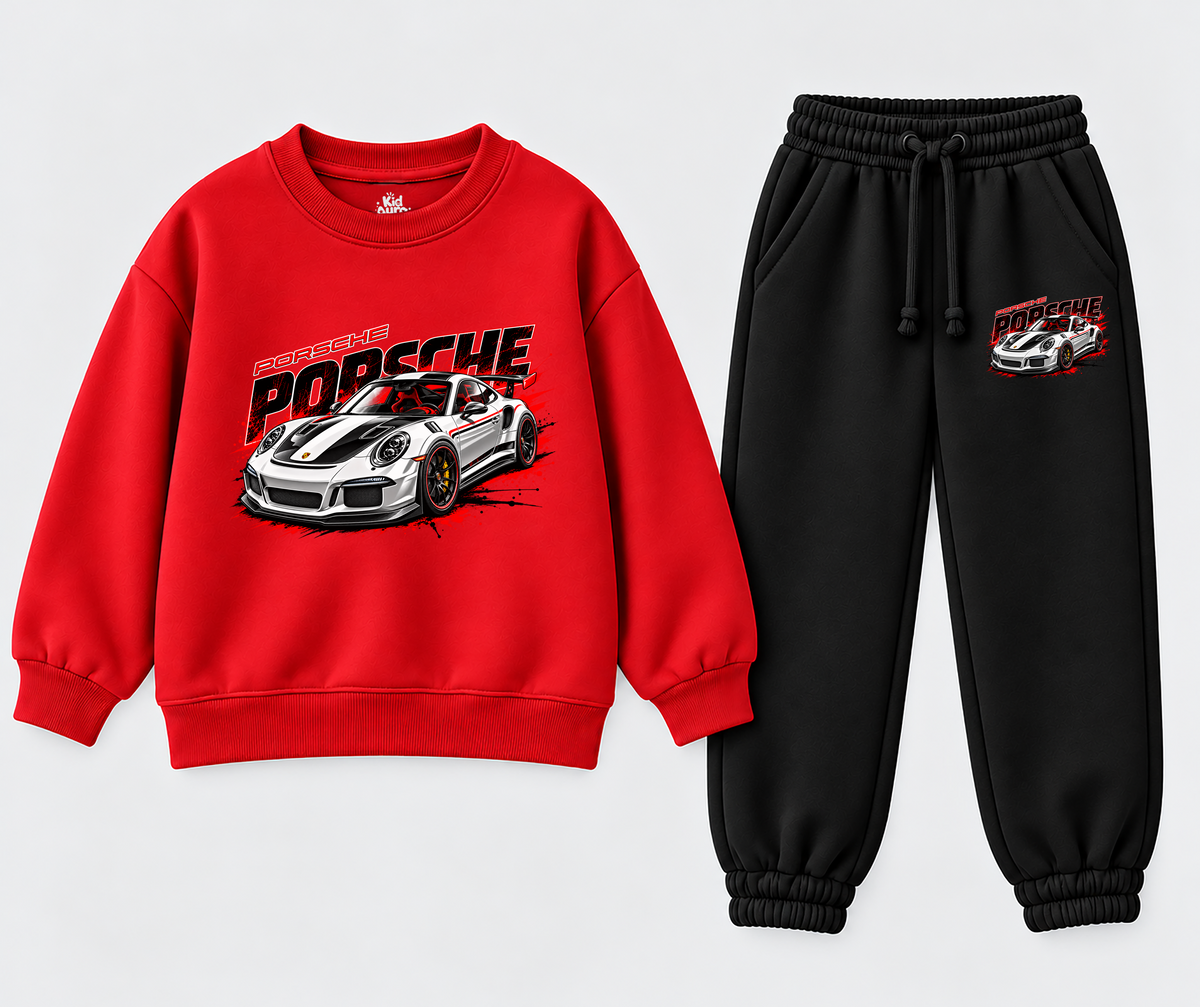 Porsche Racing Car Tracksuit – Red & Black
