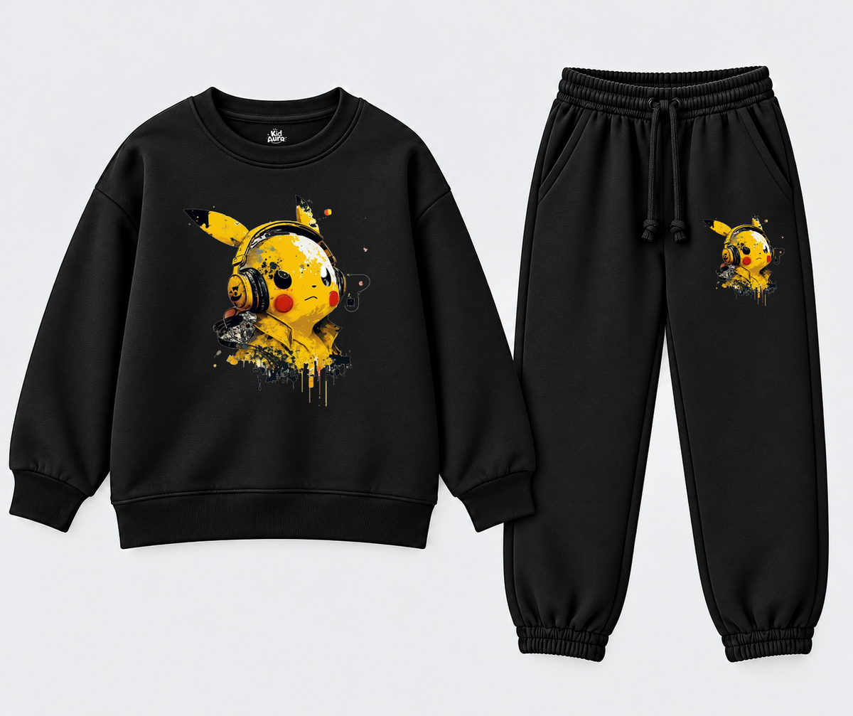 Kidaura Electric Beats Graphic Tracksuit – Black