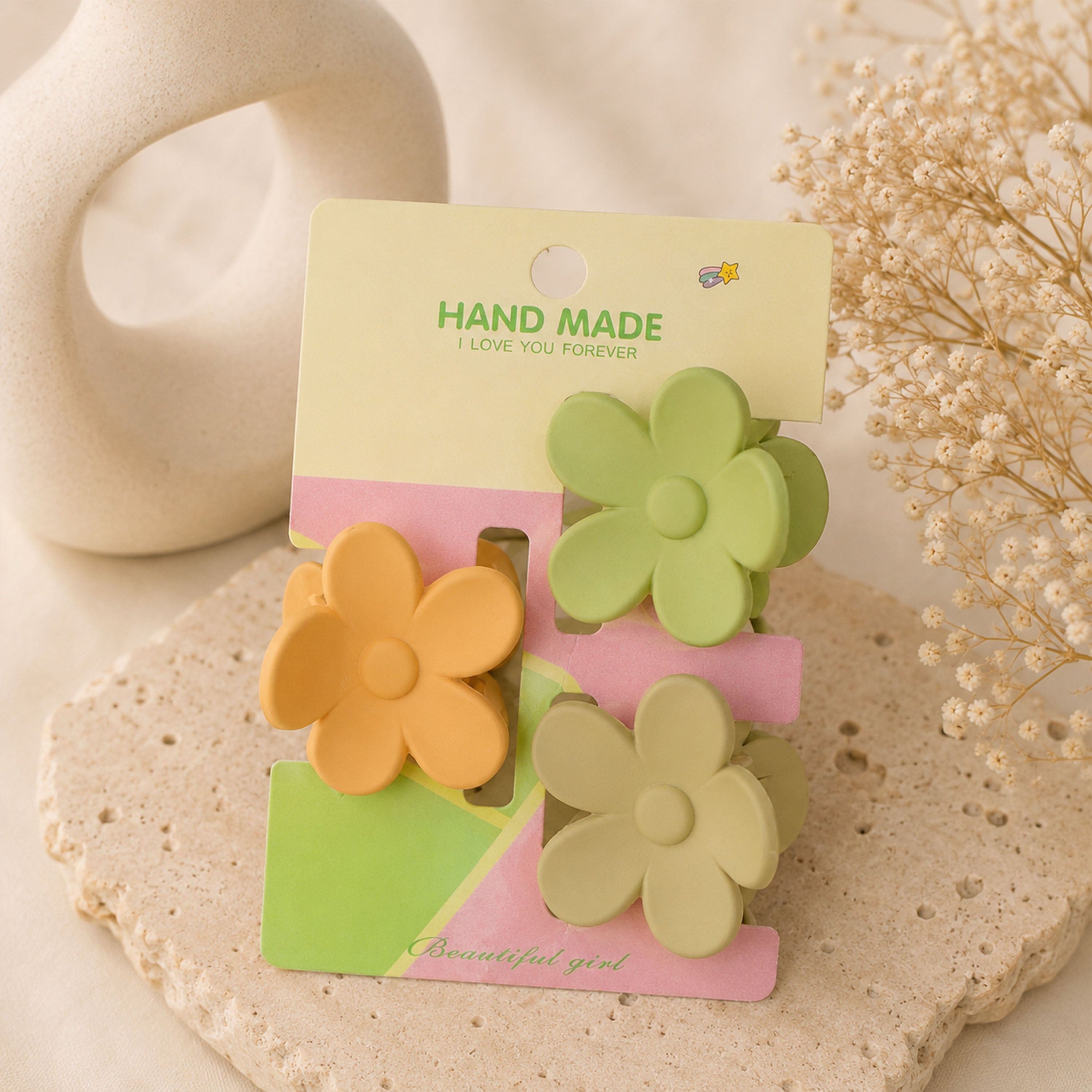 FLOWER HAIR CLIP SET