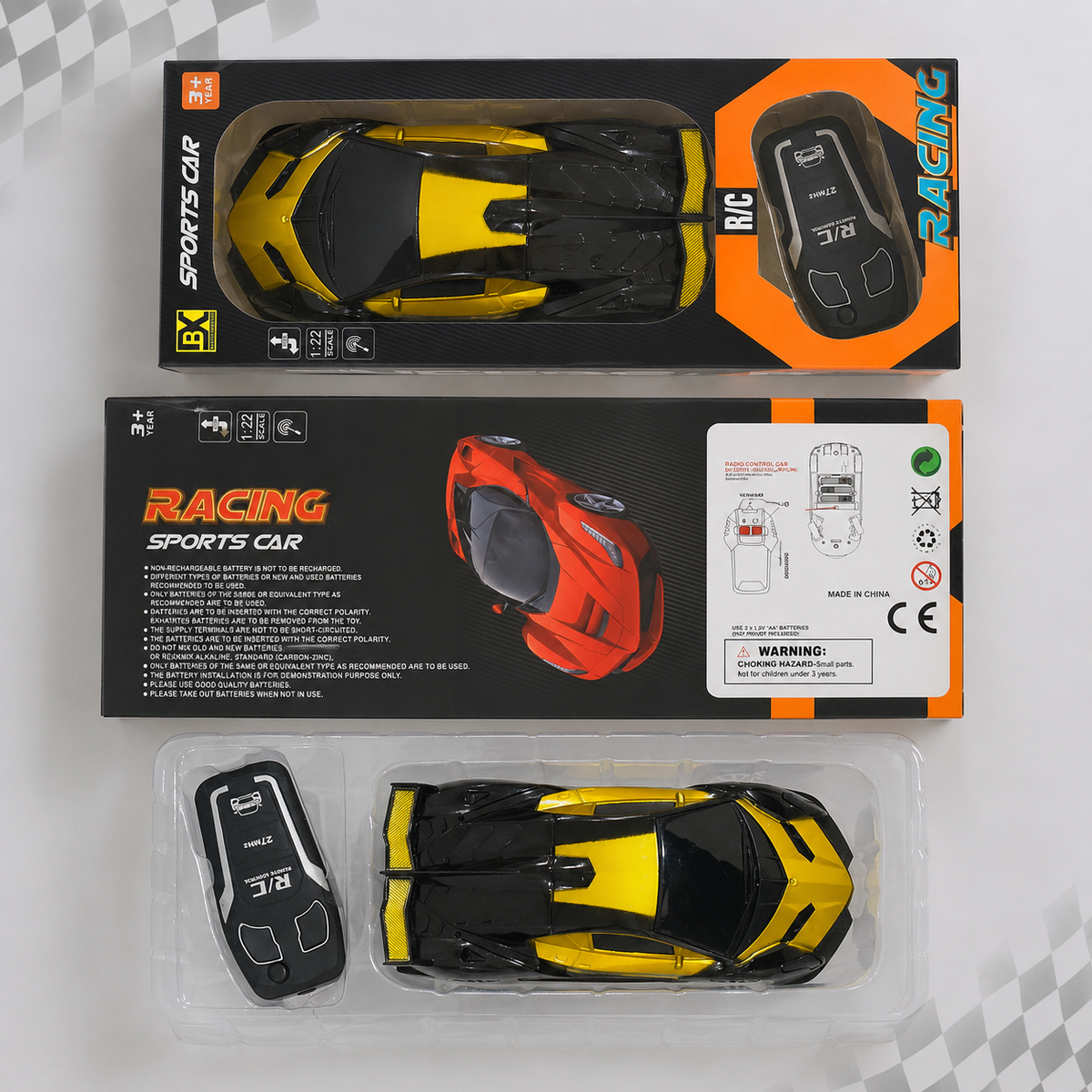 Scale Yellow Remote Control Racing Car
