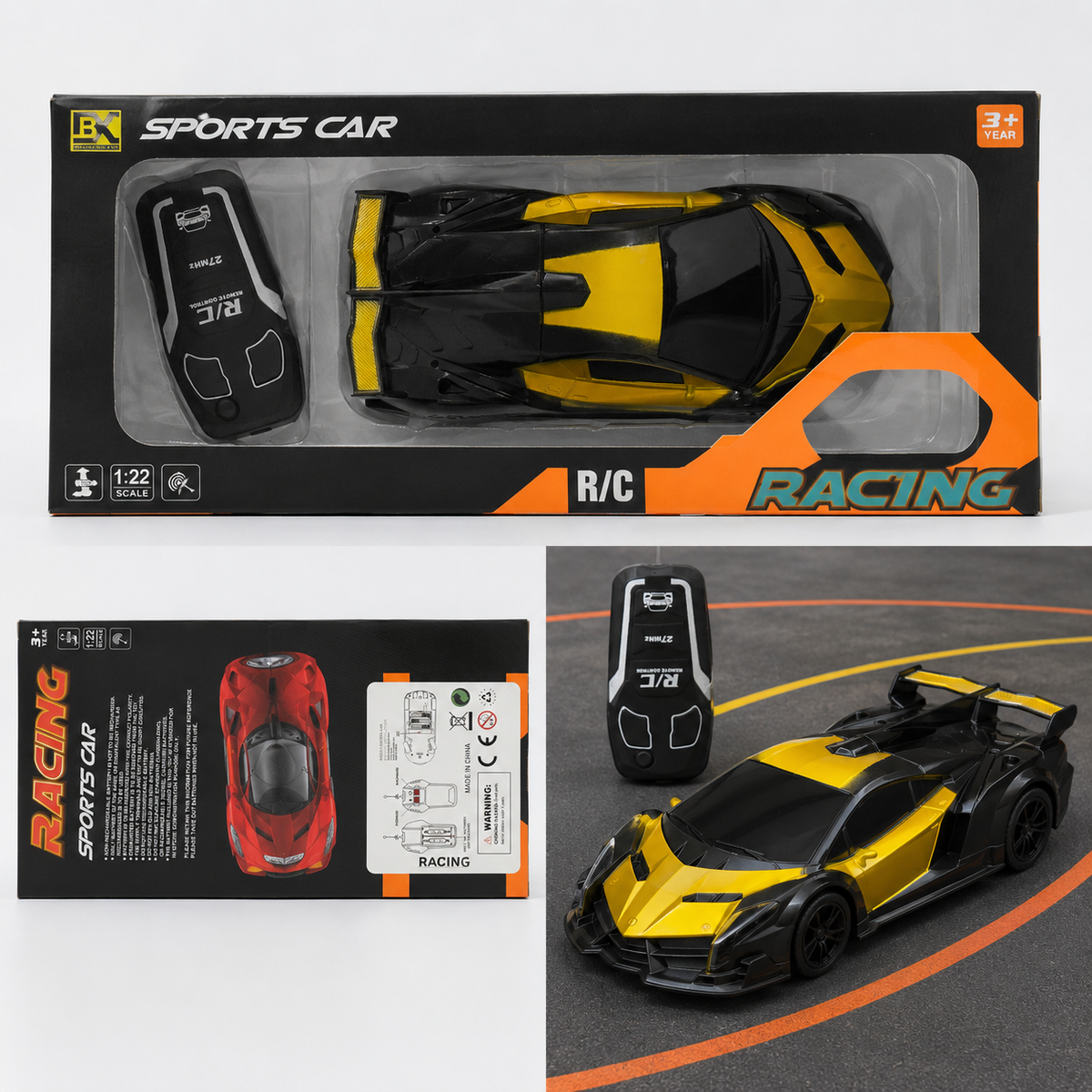 Scale Yellow Remote Control Racing Car