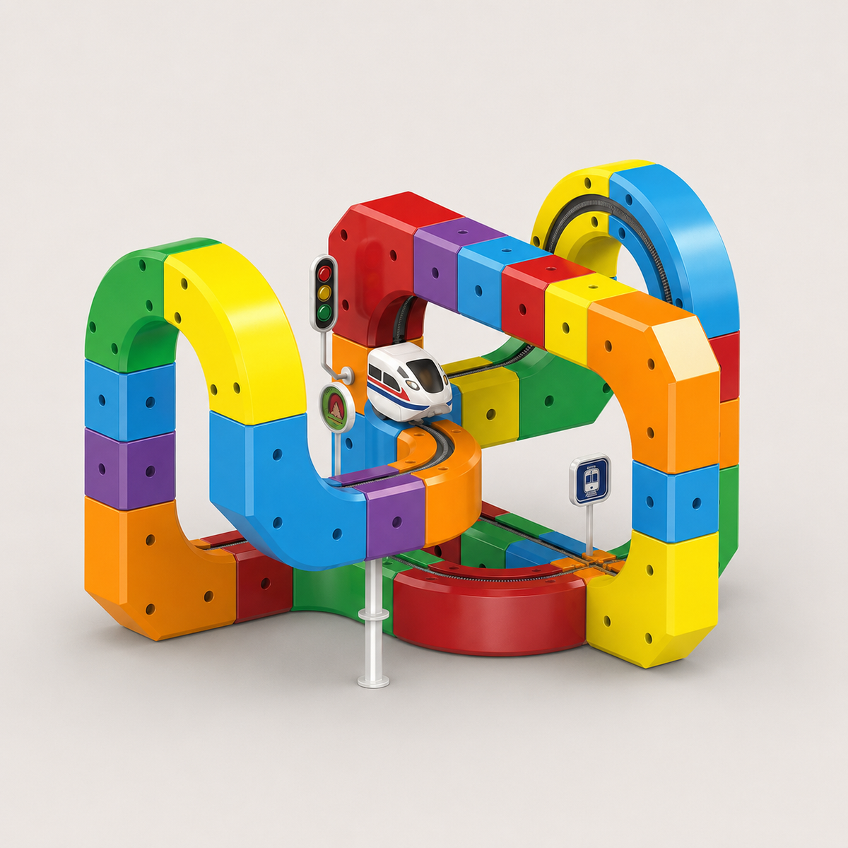 DIY TRAIN CUBE TRACK - 51 PCS