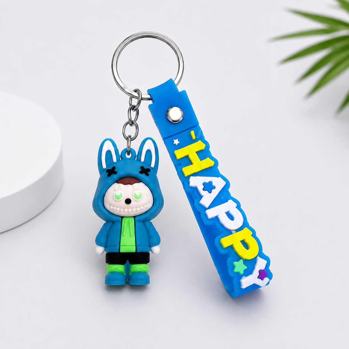 HAPPY KEYCHAIN - BLUE
