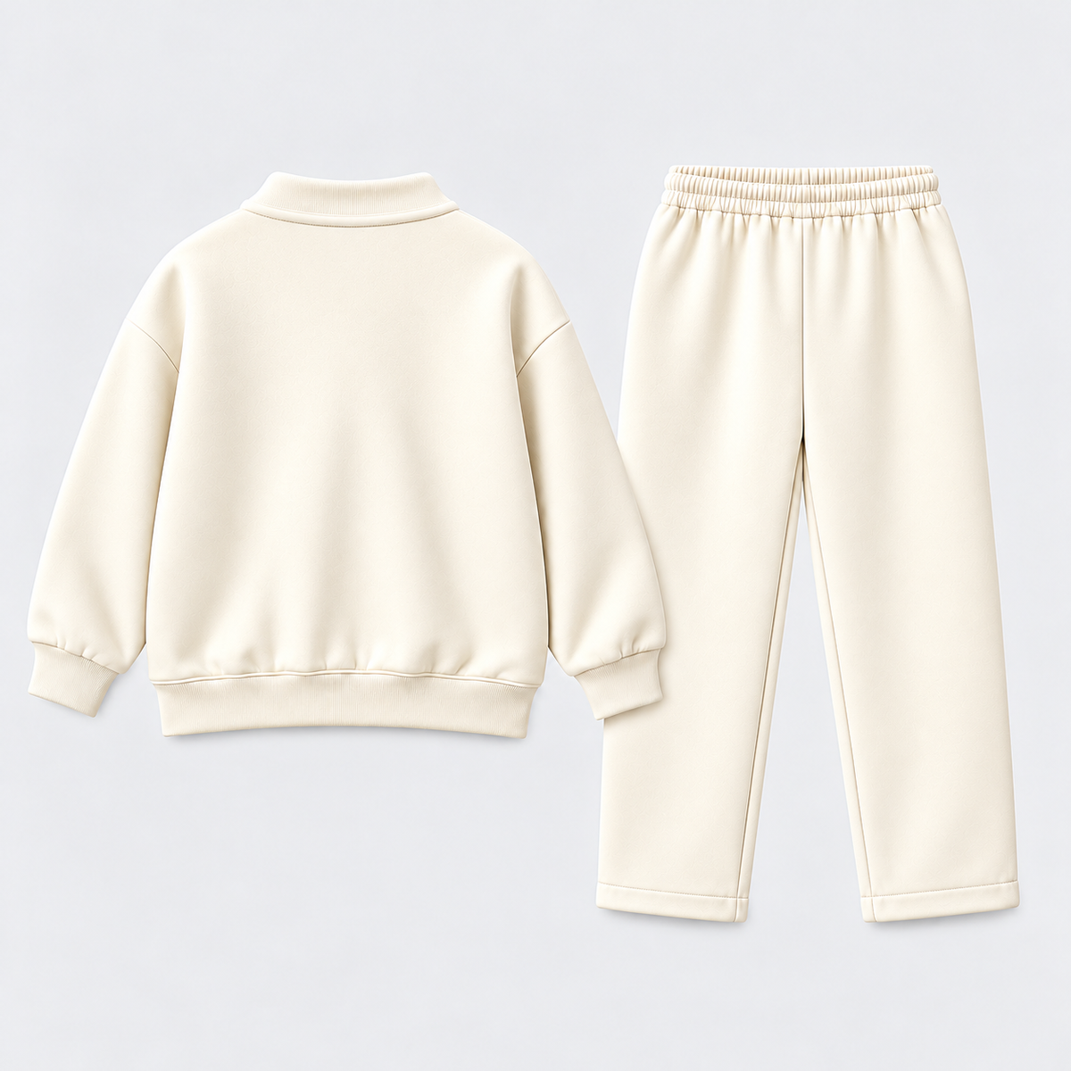 Girls' Ocean Turtle Cream Half-Zip Sweatshirt & Trouser Set