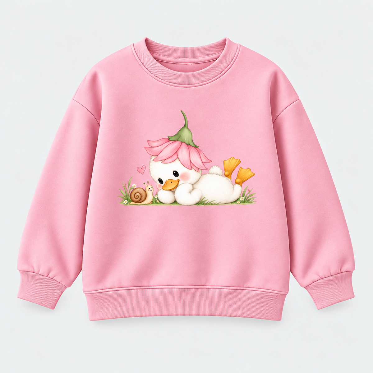 Girls' Little Duckling Pink Sweatshirt & Trouser Set