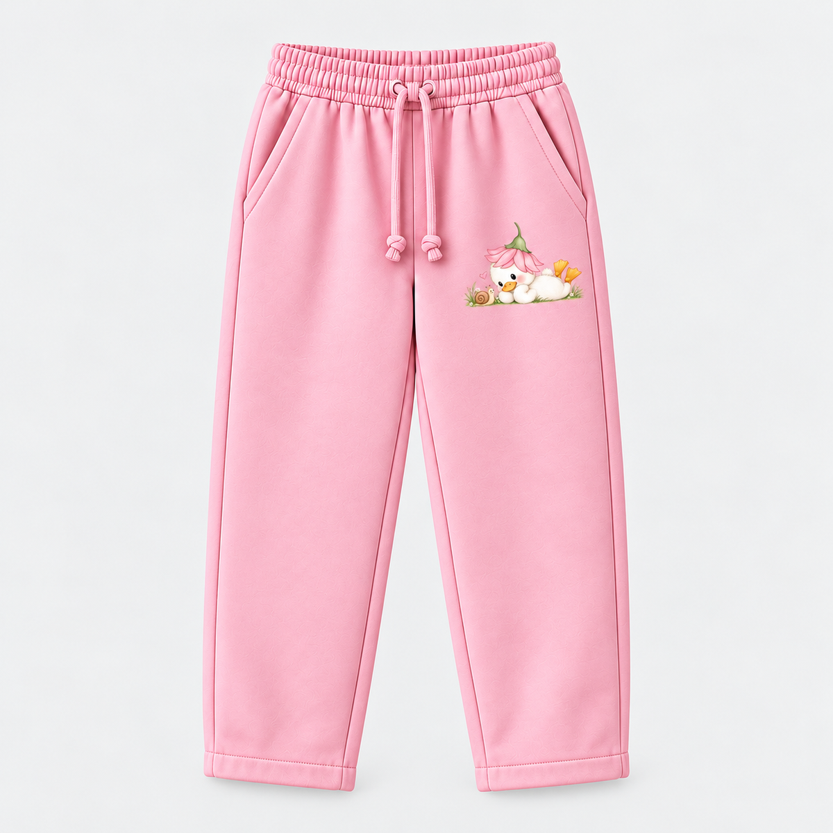 Girls' Little Duckling Pink Sweatshirt & Trouser Set