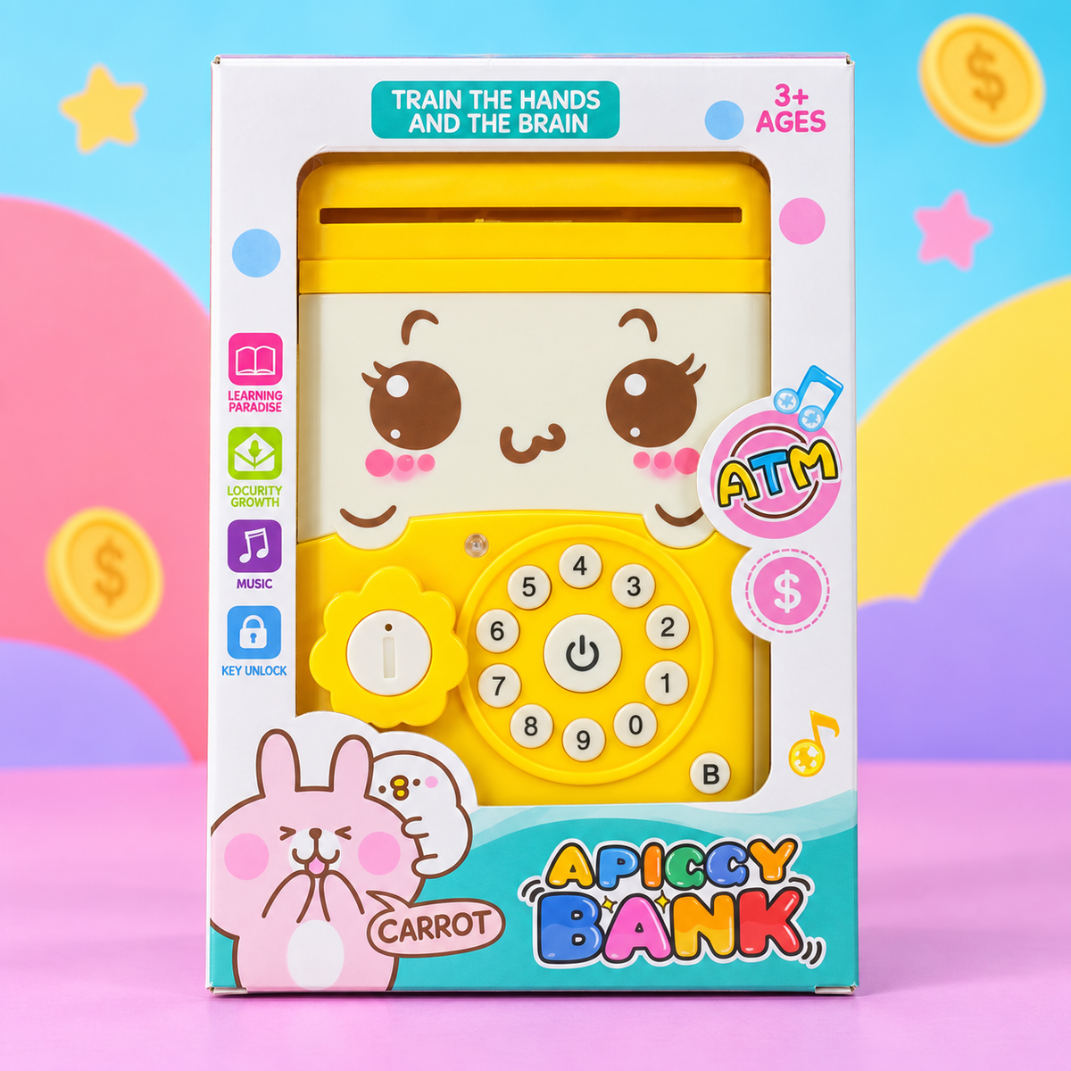 Electronic Password Money-Saving Box YELLOW